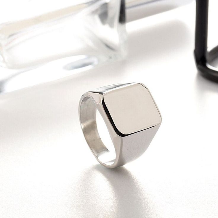 Square Signet Stainless Steel Minimalist