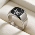 Hip Hop Stainless Steel Rings  Imitation Marble