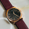 TOMI T-084 Men's Watch Quartz Date Leather Straps