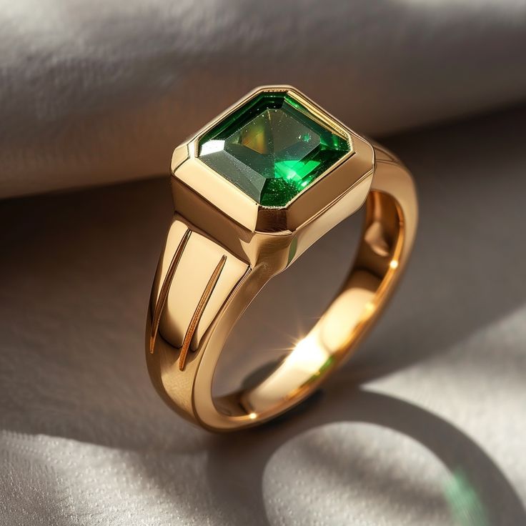 Square Signet Stainless steel golden Minimalist