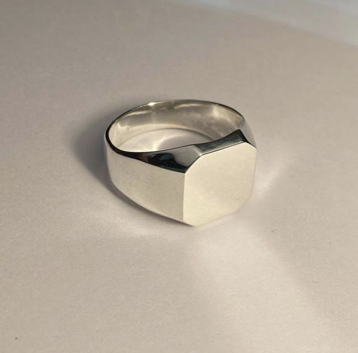 Square Signet Stainless Steel Minimalist